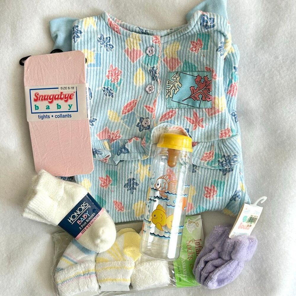 Vintage 90’s Cherokee Baby Girl Romper Socks Bottle Tights